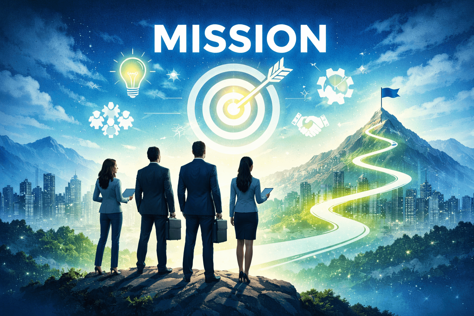 A collaborating team representing our mission